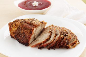 Pork meat baked