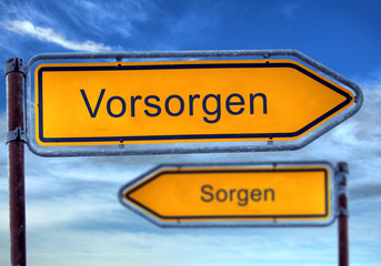 Strassenschild 1 - Vorsorgen