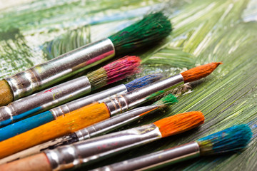 Obraz premium Paints and brushes