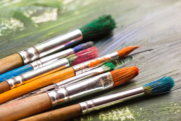 Fototapeta premium Paints and brushes