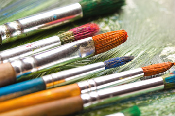 Obraz premium Paints and brushes