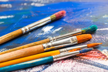 Fototapeta premium Paints and brushes