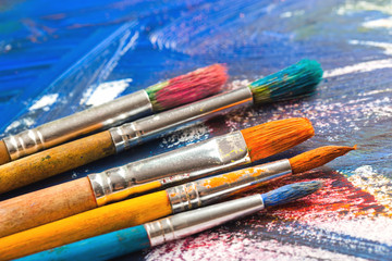 Fototapeta premium Paints and brushes