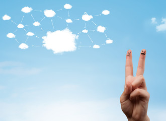 finger smiley with cloud network system