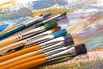 Obraz premium Paints and brushes