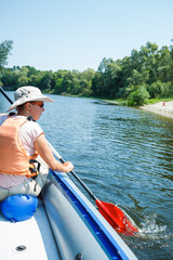 Woman kayaking