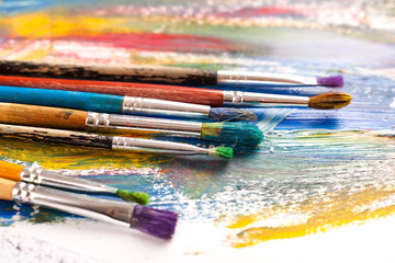 Obraz premium Paints and brushes