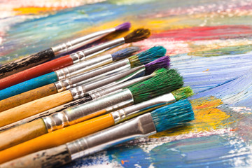 Obraz premium Paints and brushes