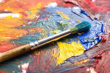 Fototapeta premium Paints and brushes