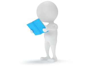 Man reading book. 3d render