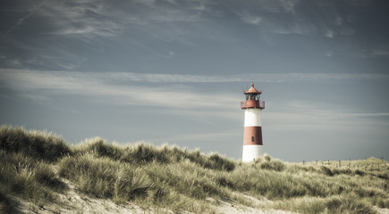 Lightouse on dune - changed color for vintage effect.