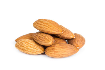 Almond nuts isolated on white