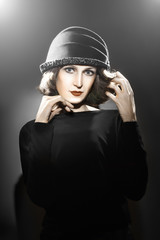 Elegant woman in hat Fashion portrait