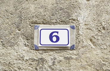 Number six on a wall