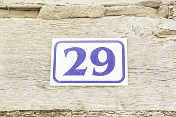 Number twenty-nine in a wall