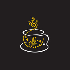 coffee cup on a black background