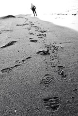Footsteps on the beach