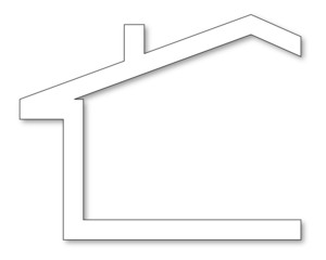 Silhouette of a house with a chimney - vector