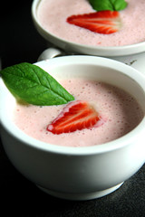 Fresh vivid smoothie on the table