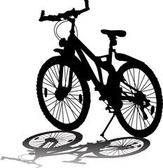 Fototapeta na wymiar Vector silhouette of bicycle on white background