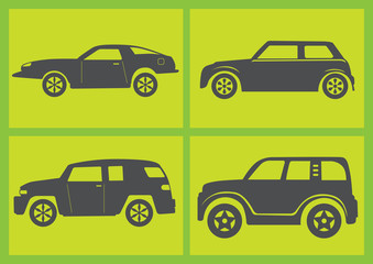 Four Cars Vector Illustration