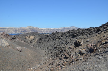 île volcanique près de Santorin, Grèce