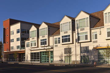 Fototapeta na wymiar Retirement community building in East Portland OR.