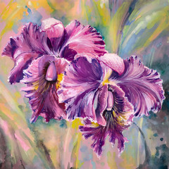 Orchid flowers.Watercolors