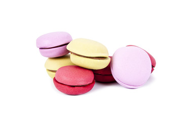 macarons stacked up isolated on white background