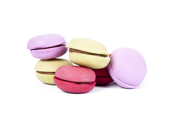 macarons stacked up isolated on white background