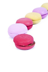 Obraz na płótnie Canvas macarons stacked up isolated on white background
