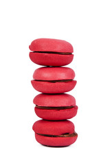 macarons stacked up isolated on white background