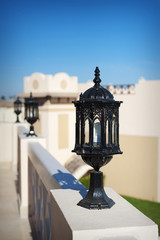 Naklejka premium Set of street lantern in old style Architectural element