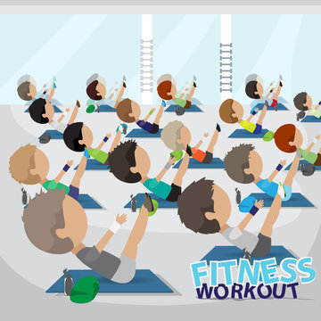 Fitness People - Vector Illustration, Graphic Design