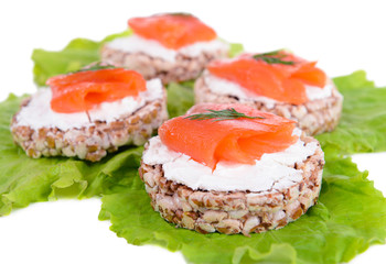 Delicious canapes close-up