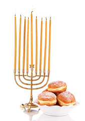 Festive composition for Hanukkah isolated on white