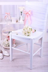 Beautiful wedding still life with  bouquet