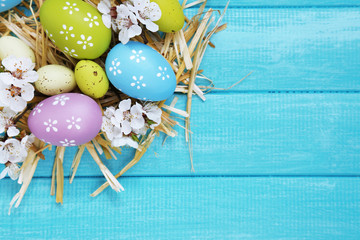 Easter composition with flowering branches