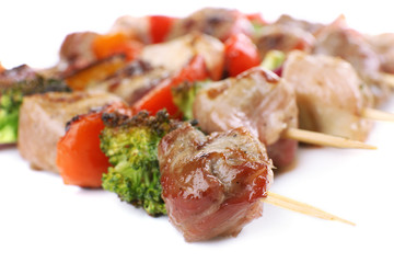 Pork kebab close up