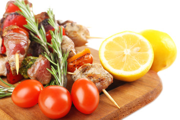 Pork kebab close up