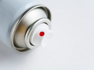 Aerosol can on white