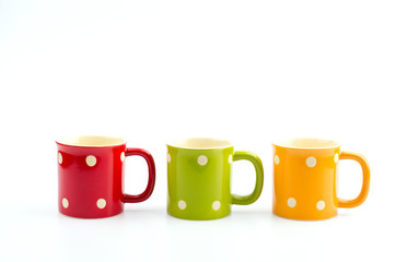 Color mug isolated white background