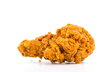 Fried chicken isolated white background