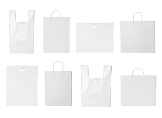 white bag template plastic paper shopping