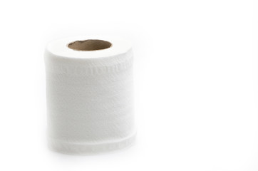 Toilet paper roll isolated white background