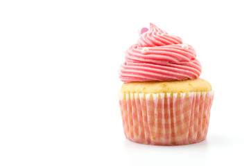 Vanilla cupcakes isolated white background