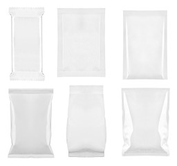 white package template bag food