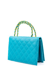 Woman leather bag isolated white background