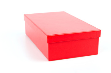 Red box isolated white background