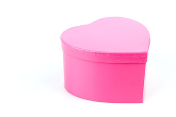 Pink heart box isolated white background